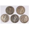 Image 1 : (5) WALKING LIBERTY HALF DOLLARS (27-S, 28-S, 29-D, 29-S, 34-S)