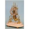 Image 1 : A 19th century brass 8-day single fusee skeleton timepiece, the pierced silvered dial with Roman...