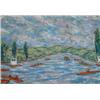 Image 1 : Paul Maze, (1887-1970), pastel on paper, Scene at Henley with numerous figures boating, signed, 9...