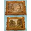 Image 1 : Hendrik Barend Koekkoek, (1849-1909), pair of oils on canvas, "Winter", figures driving sheep in...