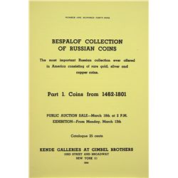 THE BESPALOF SALE OF RUSSIAN COINS