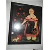 Image 2 : Framed Picture Girl & Cat
