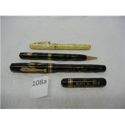 Diamond  Fountain Pen And Pencil Set with Pencil Lead Holder & Other Fountain Pen  ( Clip Broken on 