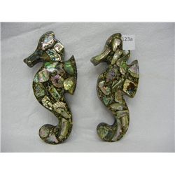 Handmade Sea Horses made with Abalone Shells from the Pacific Ocean
