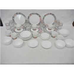 Set of Corelle Dishes 12 dinner plates, 10 salad Plates, 7 soup bowls, 8 cups & saucers, 8 dessert b