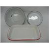 Image 1 : Porcelain Enamel Bowl, Plate, and Baking Dish