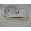 Image 2 : Porcelain Enamel Bowl, Plate, and Baking Dish