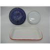 Image 3 : Porcelain Enamel Bowl, Plate, and Baking Dish