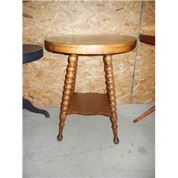 Antique Oak Round Stand