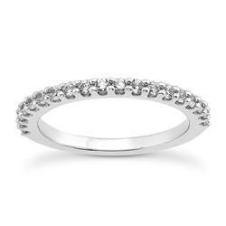 14K White Gold Shared Prong Diamond Wedding Ring Band with U Settings