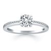 14K White Gold Classic Pave Diamond Band Engagement Ring
