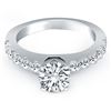 Image 2 : 14K White Gold Diamond Micro Prong Cathedral Engagement Ring