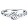 Image 2 : 14K White Gold Diamond Pave Cathedral Engagement Ring
