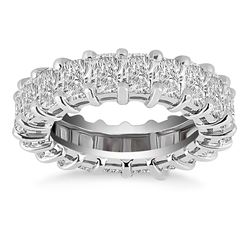 Exquisite 14K White Gold Emerald Cut Diamond Eternity Ring
