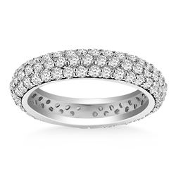 14K White Gold Cupola Round Diamond Eternity Ring in 14K White Gold