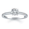 Image 1 : 14K White Gold Channel Set Cathedral Engagement Ring