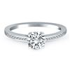 Image 2 : 14K White Gold Channel Set Cathedral Engagement Ring