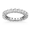 Image 1 : 14K White Gold Shared Prong Round Cut Diamond Eternity Ring