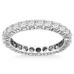 14K White Gold Ageless Round Cut Diamond Eternity Ring