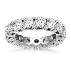 14K White Gold Round Diamond Decorated Eternity Ring