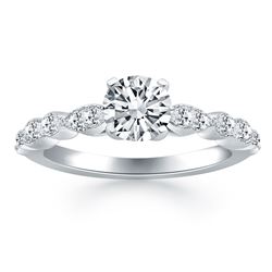 14K White Gold Fancy Shaped Diamond Engagement Ring