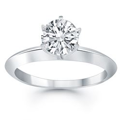 14k White Gold Knife Edge Solitaire Engagement Ring
