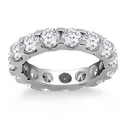 14K White Gold Round Diamond Studded Eternity Ring