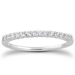 14K White Gold Shared Prong Diamond Wedding Ring Band with Airline Gallery