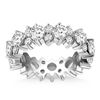 Image 1 : 14K White Gold Ornamental Round Diamond Eternity Ring