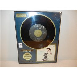 Framed Authorized Collector's Edition Elvis Presley 45 rpm Teddy Bear  Limited Numbered Series  6 of