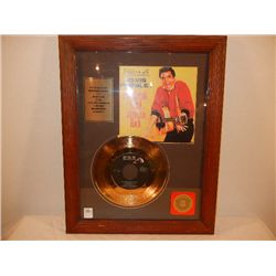 Framed 24kt Gold Plated Elvis Presley Heartbreak Hotel 45 rpm Record