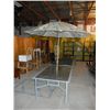 Image 1 : Gray Patio Table  With Glass top & Umbrella