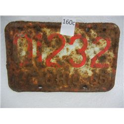 1965 Ohio Motorcycle License Plate