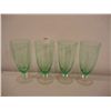 Image 2 : 4  Green Depression Goblets