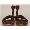 Image 2 : A Buermann Etched Iron Spurs with Carved Straps