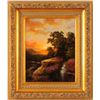 Image 1 : A.D. Greer Waterfall Scene Oil Painting