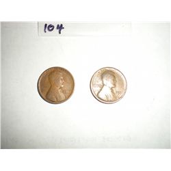 1911 wheat pennies x2