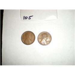 1914 wheat pennies x2