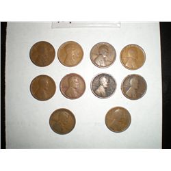 1916 wheat pennies x10