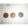 Image 1 : 1919D,S,P wheat pennies three coin set