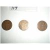 Image 2 : 1919D,S,P wheat pennies three coin set