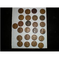 1920 wheat pennies x25