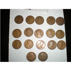 1925 wheat pennies x17
