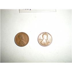 1926D wheat pennies x2