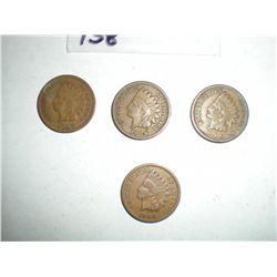 1908 Indian Head Pennies x4
