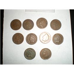 1890-1899 Indian Head Pennies 10 coin set!!!