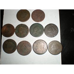 Large Cent No Date x 10 coins