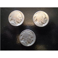 1920 Buffalo Nickels x3