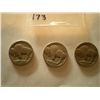 Image 2 : 1934 Buffalo Nickels x3