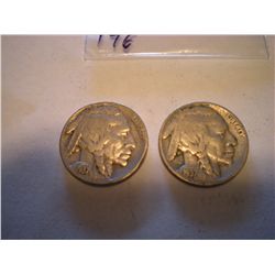 1937 Buffalo Nickels x2